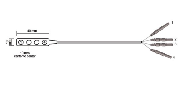 Elektroda paskowa typu Strip - wtyk oraz schemat podłączenia