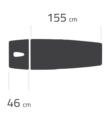 Terapeuta Wymiary poszczególnych sekcji stołu