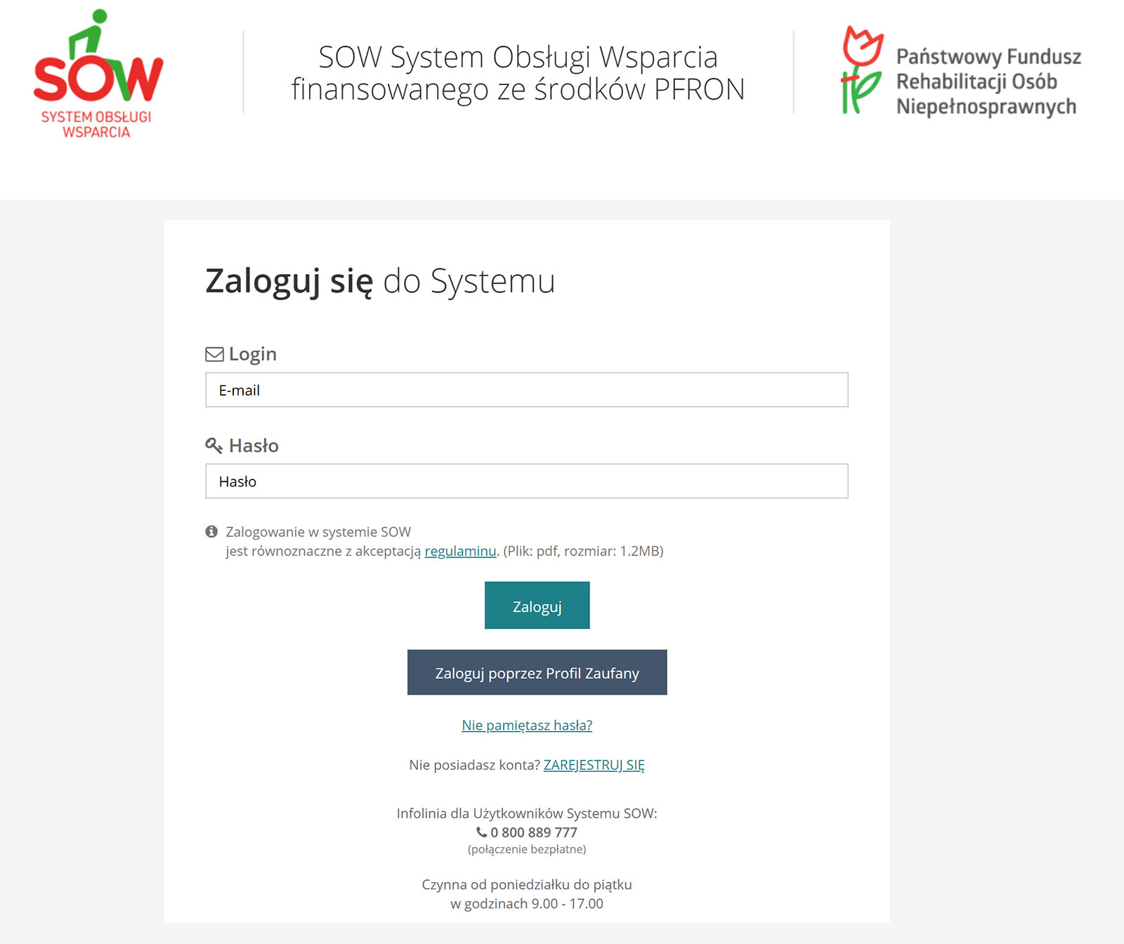 SOW System Obsługi Wsparcia PFRON